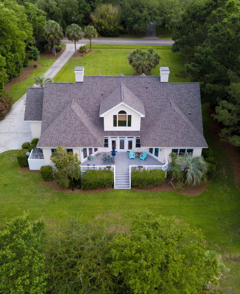 house roof aerial view