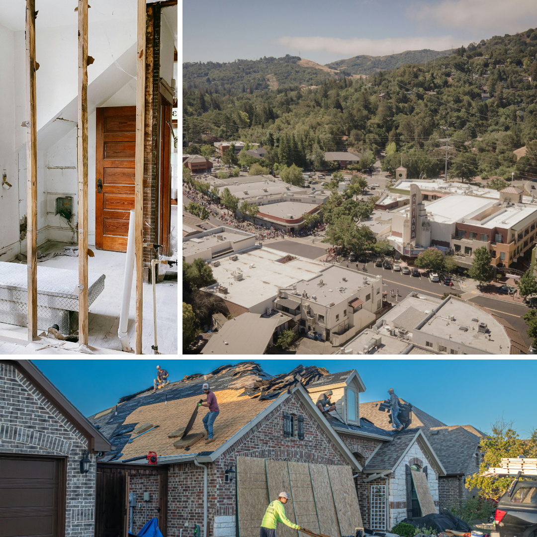 Downtown Orinda with ongoing remodeling projects